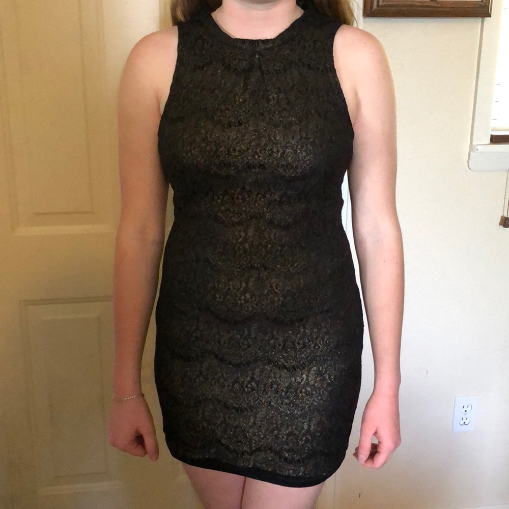 Short black and gold dress